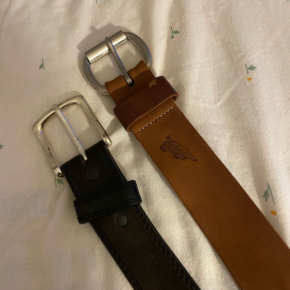 Men's Leather Belt Set - Black and Brown red wing - Picture 3 of 4